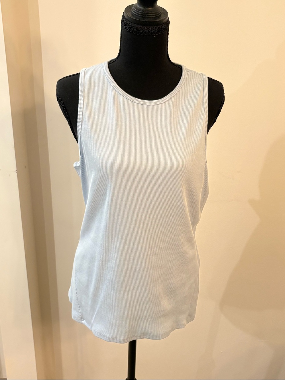 WHBM Pale Blue Ribbed Tank - Picture 3 of 4